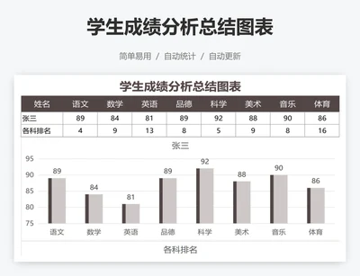 学生成绩分析总结图表