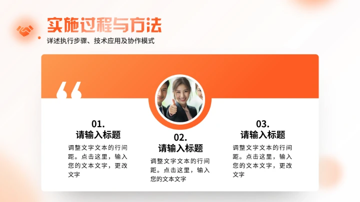 橙色大学生小组项目报告汇报通用PPT模版