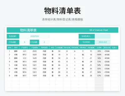 物料清单表