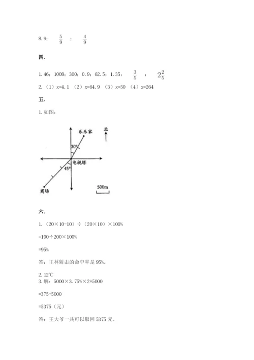 六年级毕业班数学期末考试试卷附参考答案（名师推荐）.docx