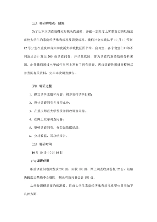大学生家庭经济负担状况调研综合报告汇总.docx