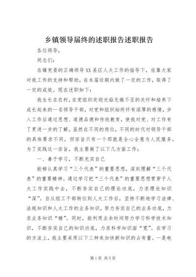 乡镇领导届终的述职报告述职报告.docx