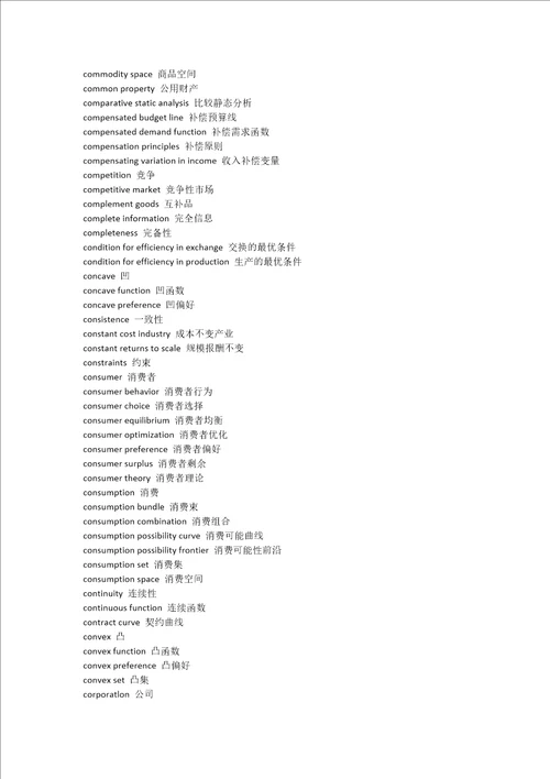 经济学常用英语词汇
