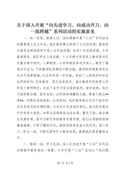 关于深入开展“向先进学习、向成功开刀、向一流跨越”系列活动的实施意见.docx