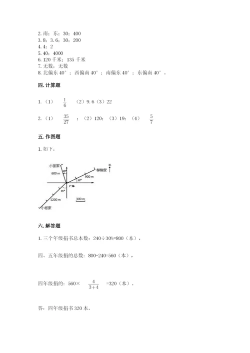 小学数学六年级上册期末测试卷附答案（模拟题）.docx