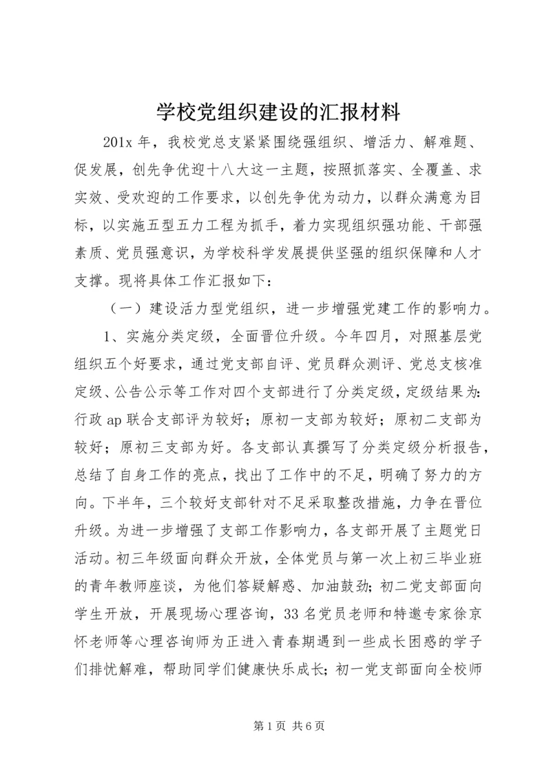学校党组织建设的汇报材料.docx