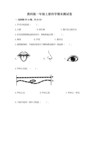 教科版一年级上册科学期末测试卷（b卷）.docx