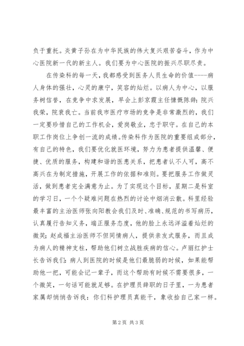 医生演讲稿—让青春在竞争的激流中闪光.docx