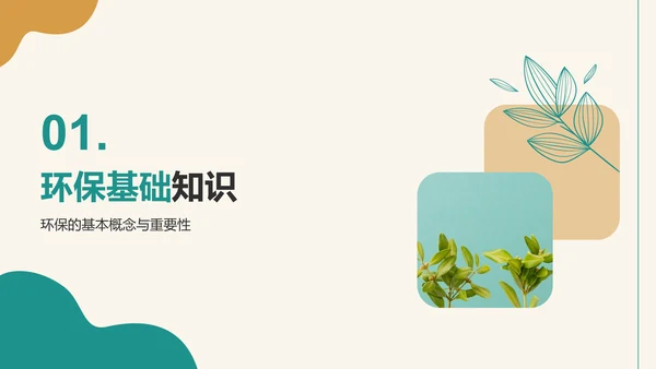 绿色商务风环保知识科普培训课件PPT模板