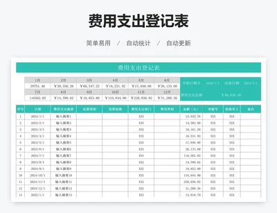 费用支出登记表