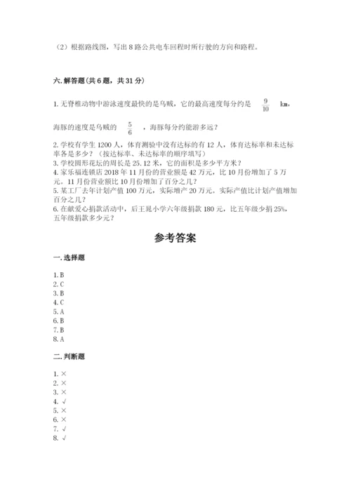 人教版六年级上册数学期末测试卷含答案（预热题）.docx