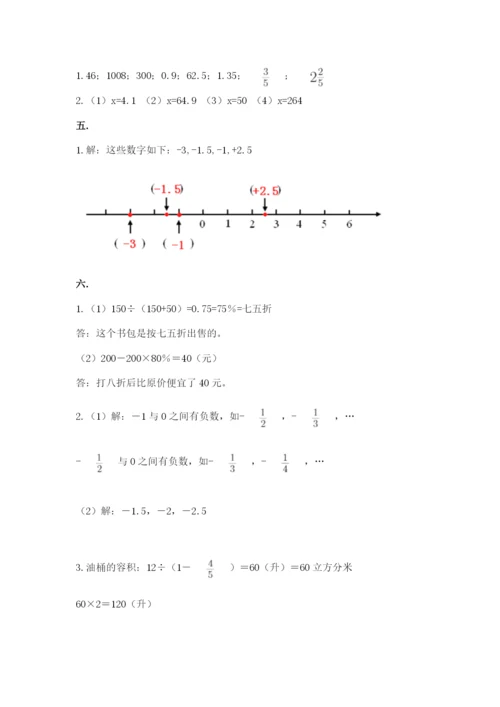 河南省平顶山市六年级下册数学期末测试卷精品（模拟题）.docx