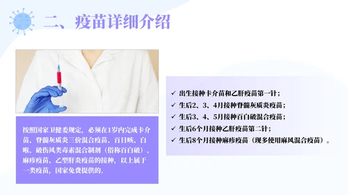 儿童婴幼儿接种疫苗知识普及通用PPT模板