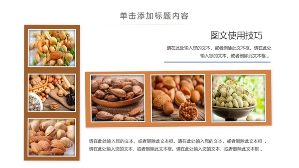 休闲美食美味坚果干果宣传画册PPT模板
