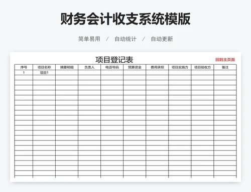 财务会计收支系统模版