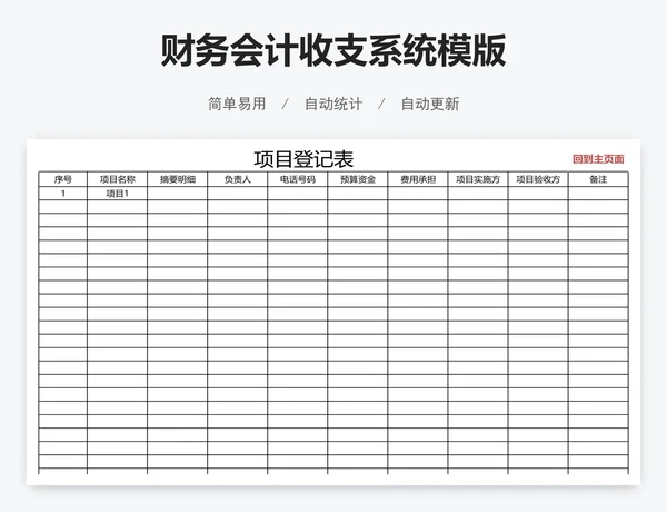 财务会计收支系统模版