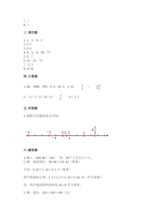 人教版六年级下册数学期末测试卷及完整答案（全优）.docx