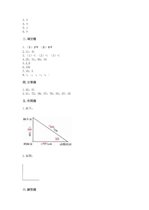 人教版二年级上册数学期中测试卷精品（b卷）.docx