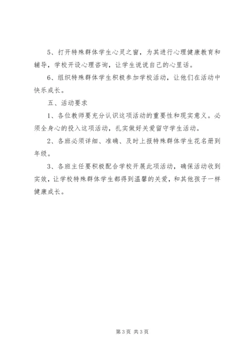达明中学关心关爱特殊群体活动实施方案.docx