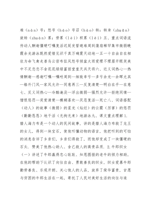 部编版五年级上册期中知识点整理.docx