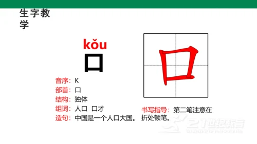 识字3 口耳目 生字动画课件