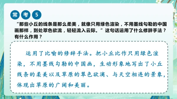 统编版2024-2025学年六年级上册课内阅读常考题系列《草原》（课件）-