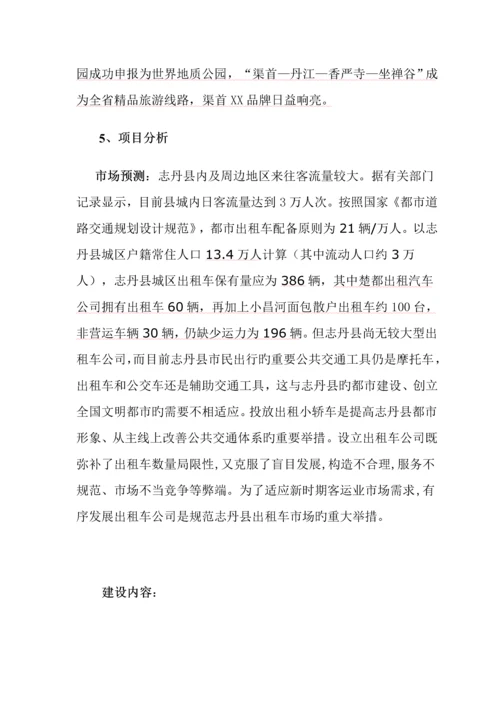 出租汽车专项项目可行性专题研究报告分解.docx