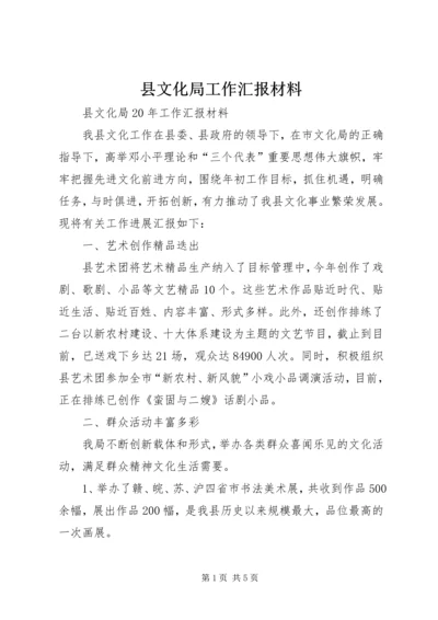 县文化局工作汇报材料.docx