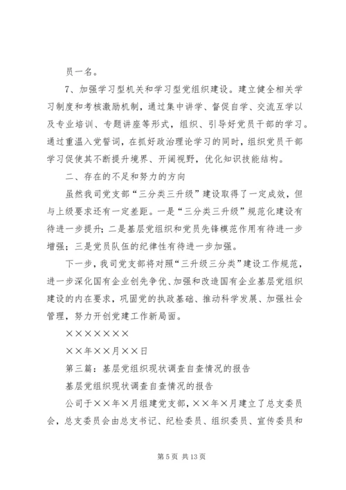 第一篇：基层党组织现状自查报告.docx