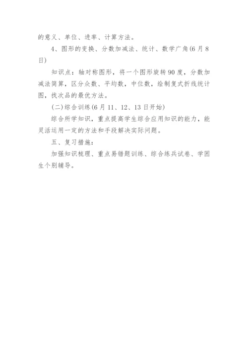 五年级数学下册期末复习计划.docx