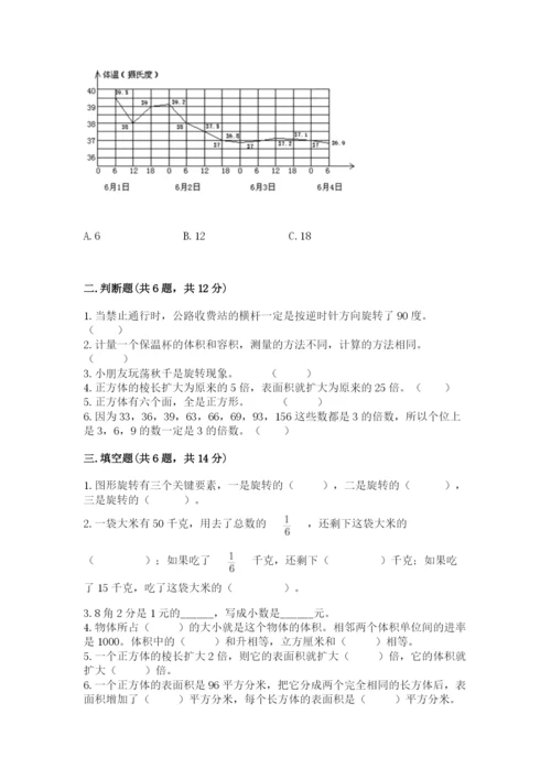 人教版五年级下册数学期末考试试卷及1套参考答案.docx