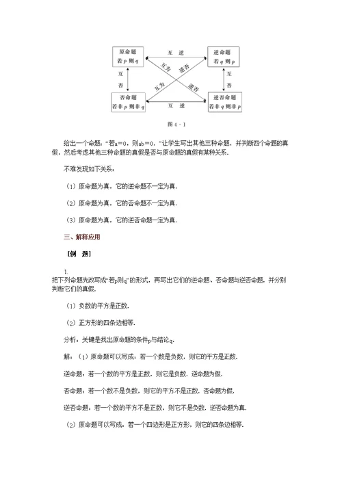 高中数学新课程创新教学设计案例--四种命题(共5页DOC)