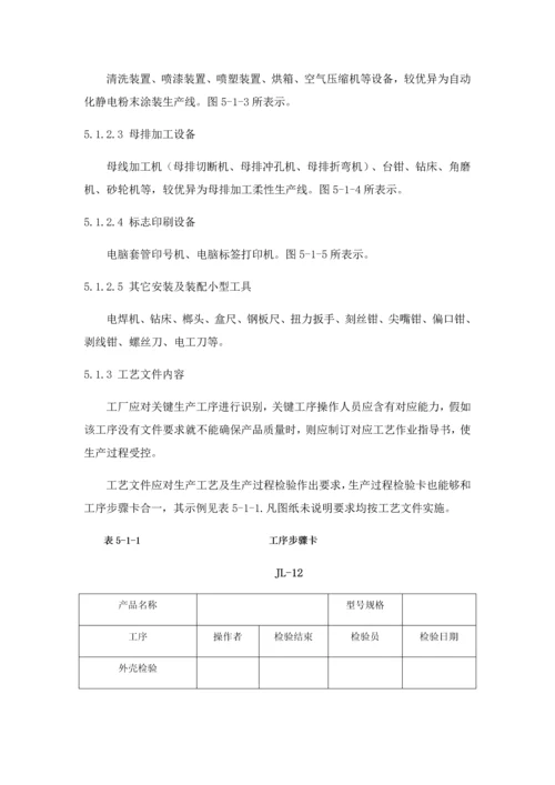 低压成套设备的生产设备及加工工艺教材模板.docx