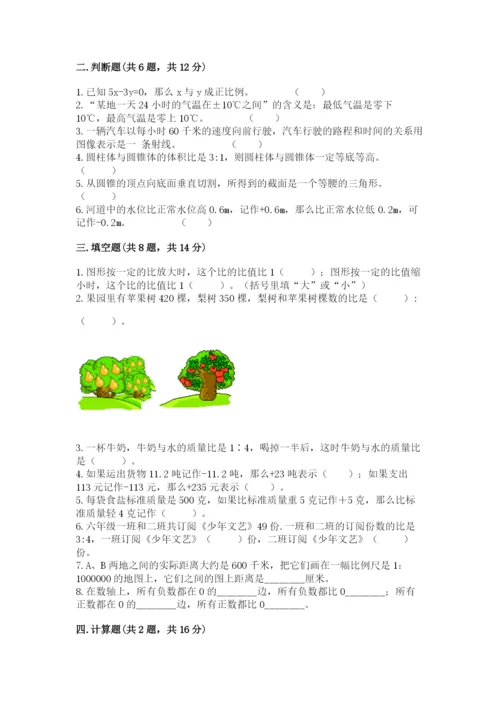 平安县六年级下册数学期末测试卷（夺分金卷）.docx