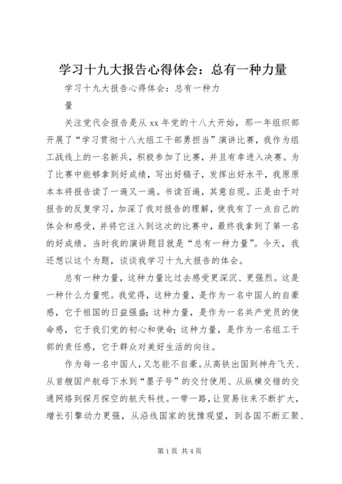 学习十九大报告心得体会：总有一种力量 (3).docx