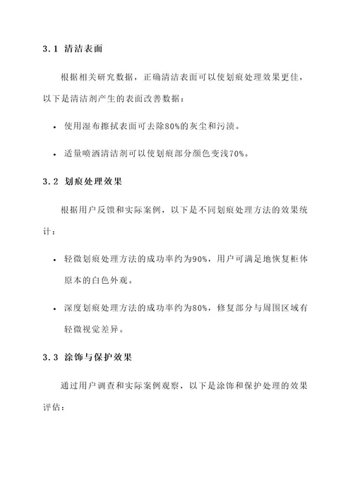 白色柜体黑色划痕处理方案