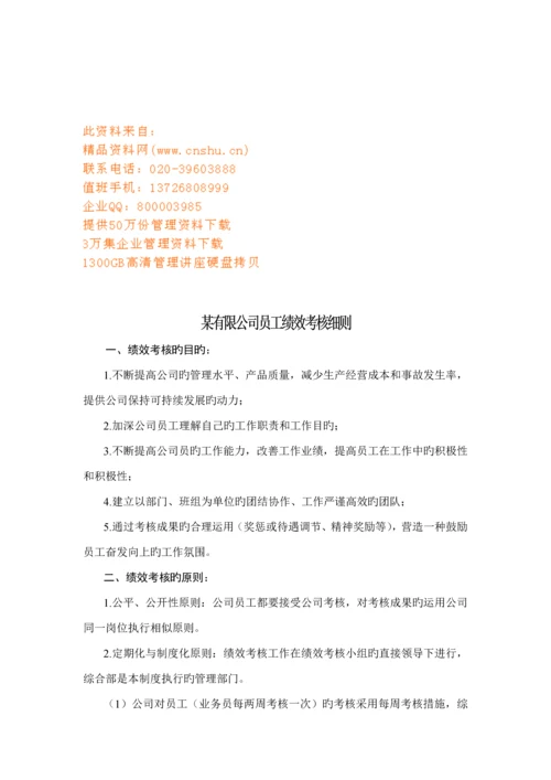 有限公司员工绩效考评管理标准细则.docx