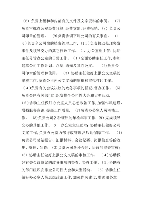 城投公司规章制度实用大全第二篇-公司组织结构及职责.docx