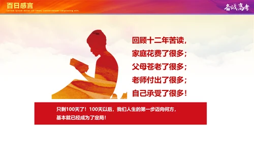 备战高考冲刺百天高考誓师大会PPT模板