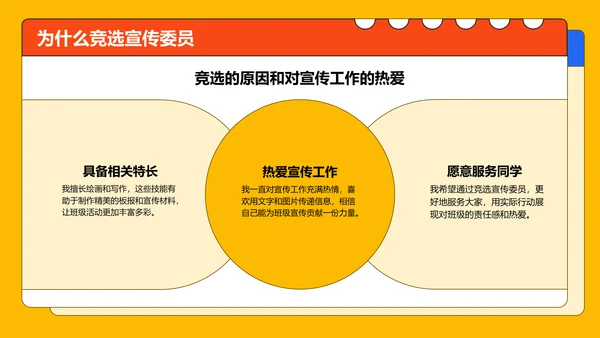 黄色插画风小学生竞选班委PPT模板
