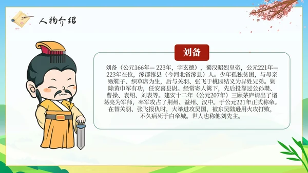 卡通经典名著三国演义导读课件PPT模板