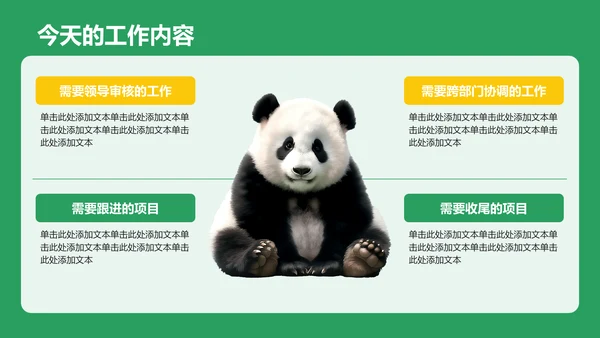 绿色卡通风动效专题——打工人的一天PPT模板