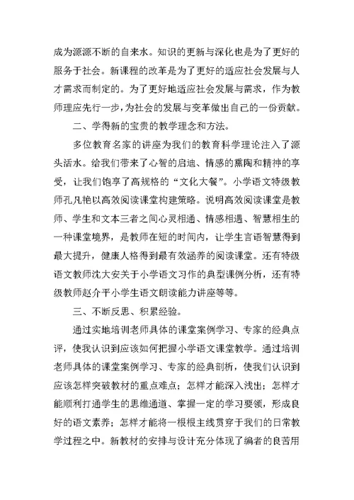 张小迪20xx年国培计划小学语文国培学习总结