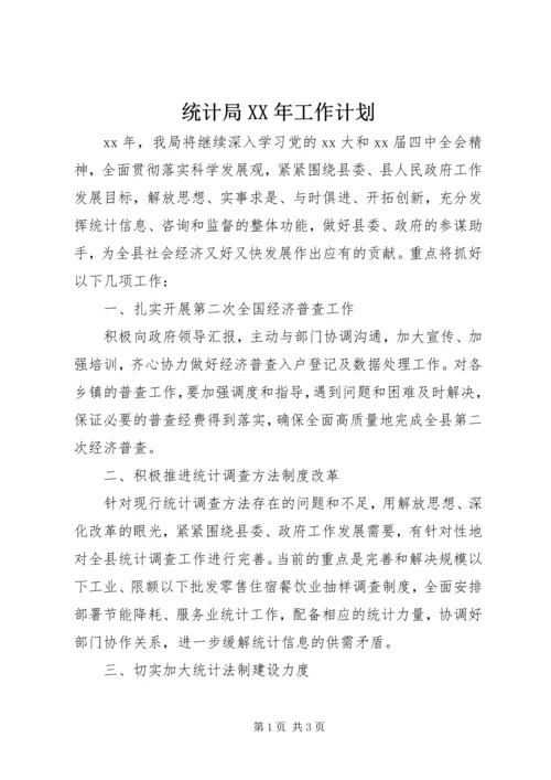 统计局XX年工作计划 (8).docx