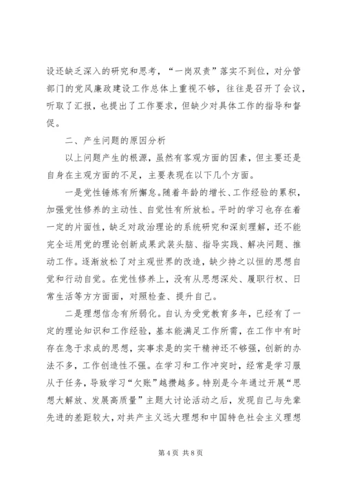 在巡视整改专题民主生活会上的对照检查情况报告.docx