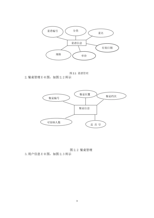 饭店就餐管理系统数据库课设.docx