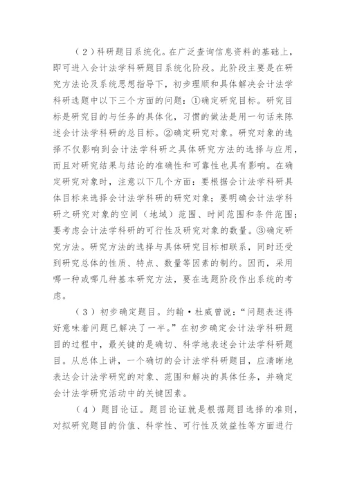 会计法学科研选题的探讨的论文.docx