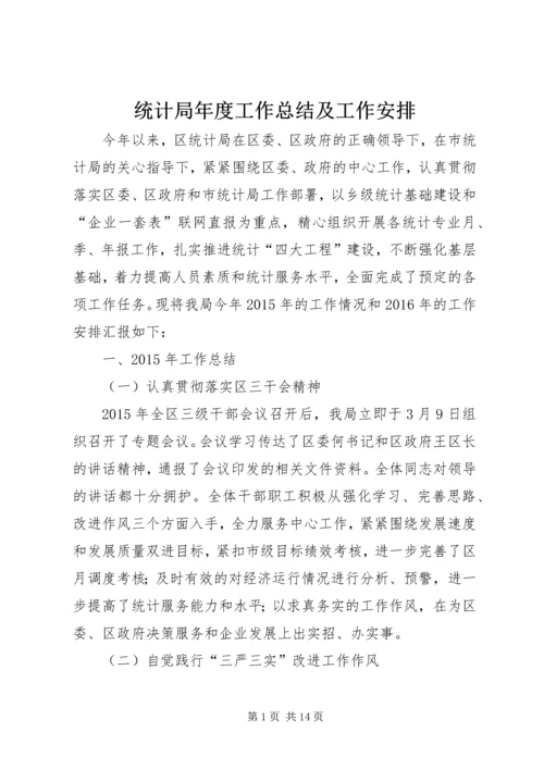 统计局年度工作总结及工作安排.docx