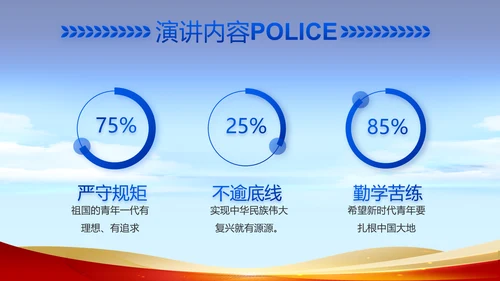 蓝色大气为人民服务公安警察动态PPT