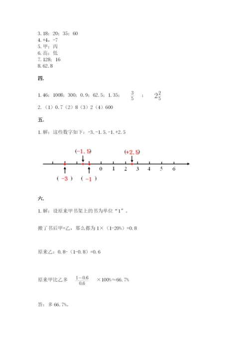 北京版数学小升初模拟试卷及参考答案（培优b卷）.docx